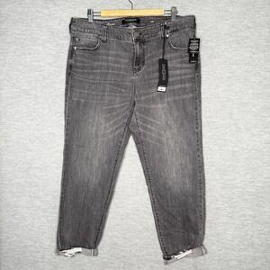Liverpool size 14W The Slim Boyfriend Ankle Jeans Black New Denim LY5057RL NWT